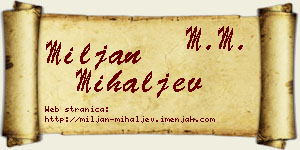 Miljan Mihaljev vizit kartica